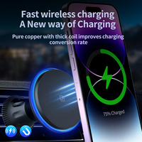 Vente en gros de chargeur sans fil de voiture magnétique RVB 15W pour iPhone 17 Pro Max Support de téléphone de voiture Support de station de charge rapide