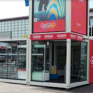 मॉड्यूलर कंटेनर दुकान 20 फीट 40 फीट संयुक्त डबल स्टैक ग्लास फ्रंट मोबाइल रिटेल स्टोर प्रीफैब पॉप अप शॉप - Product Image 3