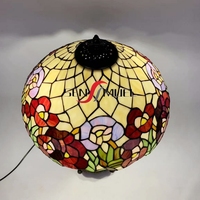 Lampe de table/bureau LED 16 pouces en verre coloré artisanal soudé à la main, style rétro européen, vente en gros 2025