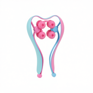 Masseur de cou à 8 roues en couleurs rose et bleu mélangées - Bâtons de massage, balles, rouleaux - Product Image 1