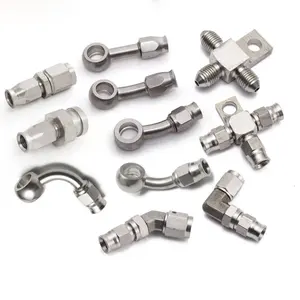 PTFE Hose Fitting Stainless Steel/Zinc/Brass Galvanized PTFE Brake Hose AN Fitting Aluminum Alloy Plastic Pipe Fitting Hydraulic