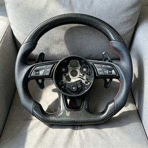 Volante Personalizado con Costuras en M de Fibra de Carbono Real para <span class=keywords><strong>Audi</strong></span> A7 A3 A4 B8 B9 A5 A6 C6 C7 <span class=keywords><strong>S3</strong></span> S4 S5 S6 RS3 Q3 Q5 R8 TT TTRS - Product Image 5