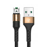 Kabel Micro Nylon Berkualitas Tinggi 1M 2M 3M Pengisian Cepat 4A untuk Ponsel, Smartwatch, Printer, Power Bank, Kabel Kepang