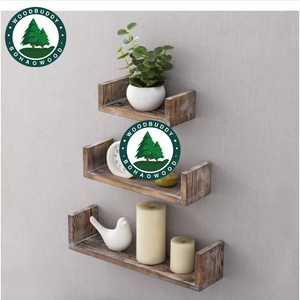 Woodbuddy Solid Wood Wall <b>Shelf</b> U Shape <b>Pine</b> Wood Living Room Plant Display Rack Customizable Size Wall Mounted Type - Product Image 2