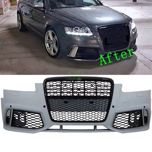 Kit carrosserie pour pare-chocs avant Audi A6 C6 RS6 avec calandre, cache-phares antibrouillard, lèvre avant ABS 2005-2012 - Product Image 1