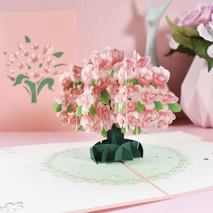 Carte de vœux pop-up en papier découpé au laser, fleur de magnolia blanche 3D, avec enveloppe - Product Image 3