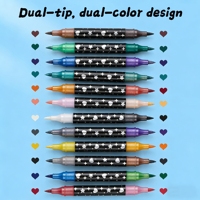 Lot de 24 marqueurs acryliques scintillants en plastique, stylos surligneurs perlés à paillettes pour cahiers, dessins colorés pour enfants et étudiants