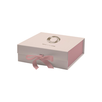 Boîte cadeau pliable magnétique en carton coloré de luxe pour robe avec ruban