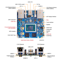 Carte de développement Orange Pi 6 8 Go/16 Go/24 Go LPDDR5 avec processeur 12 cœurs 64 bits, carte de développement IA pour périphériques et points d'accès OrangePi 6