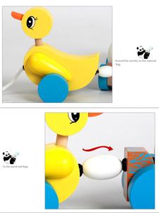 Usine vente directe de <span class=keywords><strong>canard</strong></span> de bande dessinée animaux voiture de ligne de traction en Gros pas <span class=keywords><strong>cher</strong></span> bébé en bois jouets éducat - Product Image 6