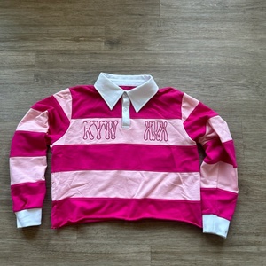 Custom Cropped Boxy Knit Cotton Embroidery Rugby for Polo <strong>Shirts</strong> <strong>Long</strong> <strong>Sleeve</strong> Zipper <strong>T</strong> <strong>Shirts</strong> with <strong>Hooded</strong> Collar Loose Fit - Product Image 1