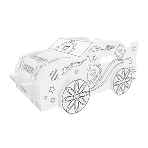 Auto da <span class=keywords><strong>Corsa</strong></span> in Cartone per Bambini, Casa Gioco in Cartone da Colorare con Certificazione EN71 - Product Image 2