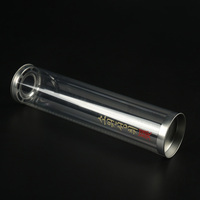 Emballage de cylindre Tube en plastique PVC recyclé transparent Boîte d'emballage personnalisée Boîte cylindrique artisanale de cadeau avec impression couleur de logo