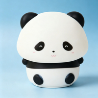 Lampe LED RGB en silicone en forme de panda OEM, multi-modes, éclairage RGB, rechargeable par USB, 20 lm, 1200 mAh, lampe de chevet pour chambre d'enfant