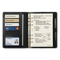 Porte-cartes de visite professionnel en cuir PU/tissu, personnalisable en gros, rechargeable, portable, pour planification d'entreprise