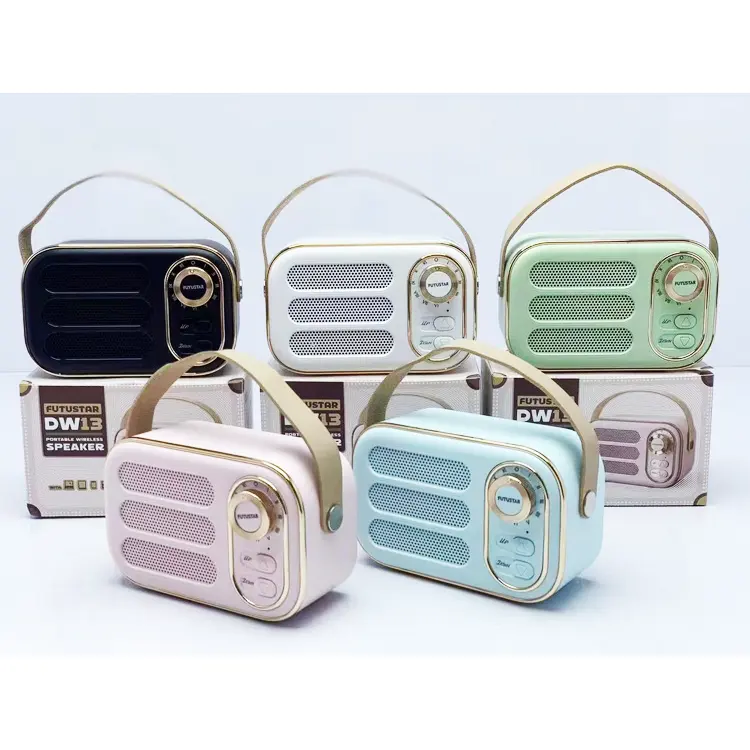 DW13 ultimo altoparlante Wireless portatile adorabile altoparlante Mini Woofer portatile stile radio vintage con Radio FM