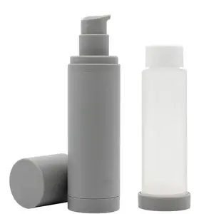 Eco friendly 30 50 100ml recyclable pp cosmetic serum bottles replaceable cosmetic airless pump bottle with refill