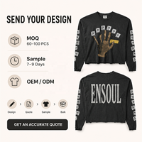 T-shirt Homme Oversize Personnalisé 300 g/m² Vintage Délavé Effet Vieilli Coupe Courte Boxy Manches Longues Streetwear Imprimé Numérique Graphique
