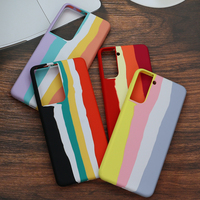 Coque de téléphone portable en silicone avec Logo arc-en-ciel pour Samsung galaxy S21 S20 S10 Plus note 20 10 ultra