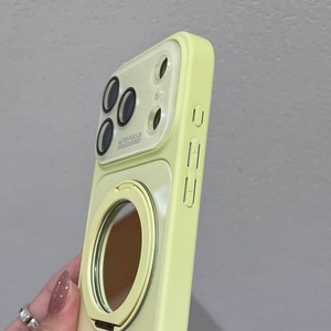 Funda Magnética de Lujo con Panel Trasero de Vidrio para iPhone 17 13 14 15 16 Pro Max con Protección de 360° °   Protector de Lente para Espejo con Soporte - Product Image 4