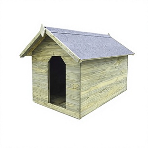 Wooden Dog <b>House</b> With Steel Roof Durable <b>Outdoor</b> Pet Shelter For Medium Dogs Classic Villa Style Made in Vietnam - Product Image 1