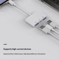 Câble OTG Type C à double port USB, prend en charge la charge rapide, connecte souris/USB/clavier, modèle iPhone, protection contre les courts-circuits