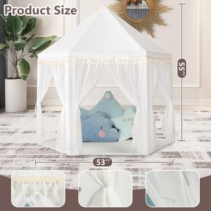 Tente de jeu princesse blanche grande taille, château pour enfants, tente de jeu extérieure pour filles, décoration de chambre - Product Image 6