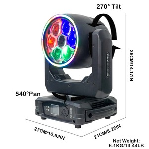 Kinusdjs 7 mắt ong di chuyển đầu ánh sáng 7*40W RGBW 4in1 zoom dẫn với vòng hào quang di chuyển đầu ánh sáng DJ Câu lạc bộ đám cưới <span class=keywords><strong>DMX</strong></span> ánh sáng - Product Image 5
