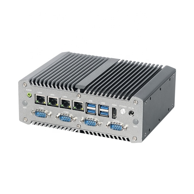 Fanless Mini Pc Intel Core I5 I7 I9 Baremetal 8USB POE 4 LAN RS232 COM GPIO HD WiFi 4G Module Industrial MiniPC Computer