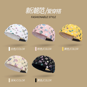 Landlord Hat Canvas Breathable Sun Protection Unisex Four Seasons Beige Star M Pattern - Product Image 4