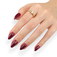 Personnaliser 30 Pièces Acrylique Gel Doux Nouvel An Fille Épicée Rouge Vin Courts Ongles Amande à Presser Faux Ongles GD36