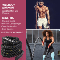 Corde de combat, équipement d'entraînement physique de boxe, corde de 38 mm ou 50 mm, équipement de musculation, matériau en nylon