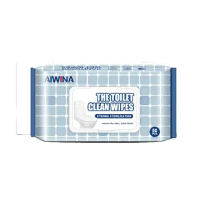 AIWINA Factory Eco-friendly Biodegradable Flushable Bamboo Fiber Toilet Cleaner Disposable Household Wet Wipes 40ct 72ct