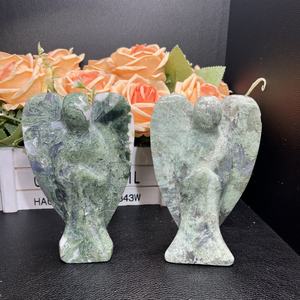 Ingrosso grande venditore prodotti spirituali di cristallo naturale muschio agata angelo intaglio per la decorazione - Product Image 4