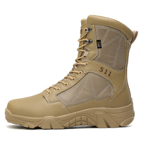 Bottes de randonnée pour hommes à tige haute en nylon - Bottes tactiques légères à lacets avec semelle extérieure en caoutchouc et doublure en mesh pour toutes les saisons