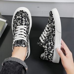Zapatillas Blancas de Verano para Hombre, Estilo Coreano, Diseño Transpirable de Lona, Suela Gruesa, Deportivas, Casuales, para Caminar - Product Image 2