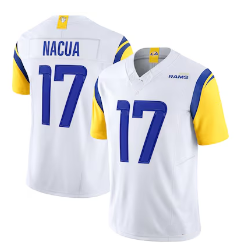 Maglia da Football americano da uomo Los Angeles #17 Puka Nacua #10 Cooper Kupp #99 Aaron Donald cucita con maniche corte - Product Image 5