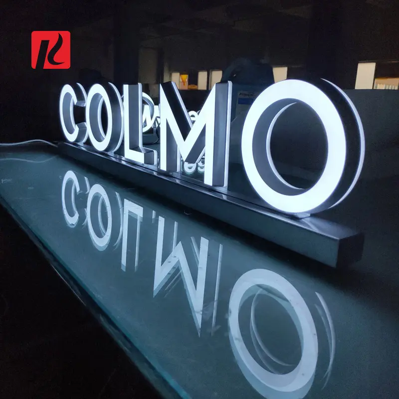 Kexian Custom LED Desk Top Sign Free Standing Table Sign Display da banco pubblicitario Logo acrilico Letter Sign