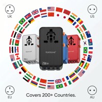 Adaptador de Enchufe Universal Compacto para Viajes, de Reino Unido a Estados Unidos, Mini Delgado, 35WPD, 4 en 1, con 3 Puertos USB-C
