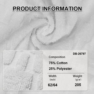 Motif géométrique <span class=keywords><strong>Blanc</strong></span> 205gsm Jacquard Serviette Tissu 75% Coton 25% Polyester Tricoté CVC pour Vêtements de Garçon - Product Image 3