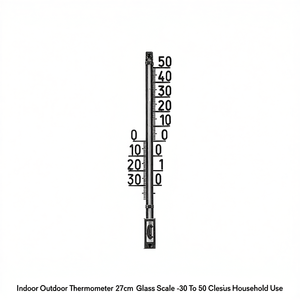 เทอร์โมมิเตอร์วัดอุณหภูมิภายในและภายนอกอาคาร ขนาด 27 ซม. แก้ววัดอุณหภูมิ -30 ถึง 50 องศาเซลเซียส สำหรับใช้ในครัวเรือน - Product Image 3