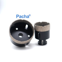 Scie cloche diamantée brasée Pacha Tool PD-1 en marbre noir, filetage M14/M10, tige hexagonale 6mm 8mm, pour béton/verre, diamètre de travail 35mm