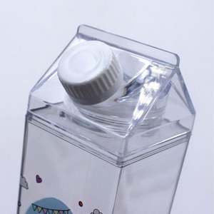 Clear Plastic Leak-Proof <b>Dishwasher</b> Safe Party <b>Portable</b> Square Reusable Water Bottle 16Oz 32Oz - Product Image 3