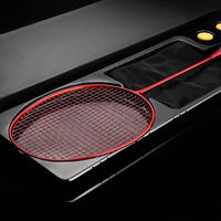 Raqueta de Bádminton Elite de Fibra de Carbono 5U, Alta Potencia, Alta Calidad, Peso Ligero, Empuñadura de PU, Textura Smash, Amortiguación de Vibraciones