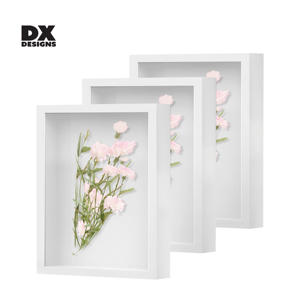 Cadre photo en bois 3D DX Designs blanc 8x8 10x10 12x12, profondeur 3/5 cm, boîte à souvenirs pour fleurs séchées, décoration pour la maison et cadeaux - Product Image 1