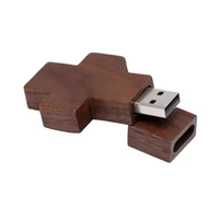 Nouvelle clé USB en forme de croix en bois 2.0 4 Go-32 Go Matériel écologique Option de logo client Garantie 1 an