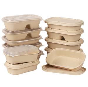 생분해성 100% 퇴비화 가능한 사탕수수 식품 용기 2 칸 및 3 칸 바가스 포장 상자 - Product Image 5