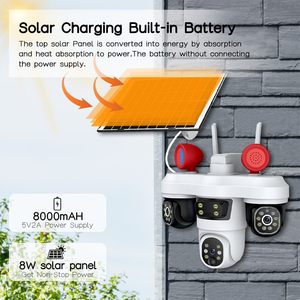Cámara PTZ Exterior con IA de 6MP y 3 Lentes con Seguimiento Automático, Carga Solar y Conexión Dual WiFi/4G, Almacenamiento en la Nube/SD - Product Image 5