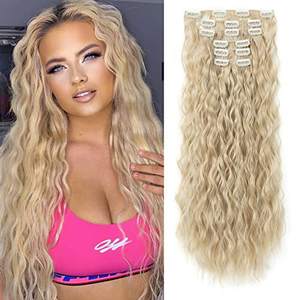 Extensions de cheveux de luxe, ensemble de 6 pièces, 60 cm, densité 180 %, résistantes à la chaleur, cheveux raides à haute température pour femmes - Product Image 1