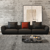 Ensemble de canapés d'angle de luxe en cuir véritable, design moderne, pour salon, hôtel, villa, maison